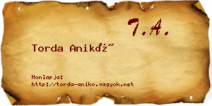 Torda Anikó névjegykártya